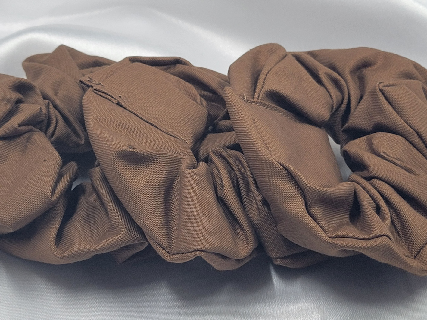 Brown Cotton Scrunchies