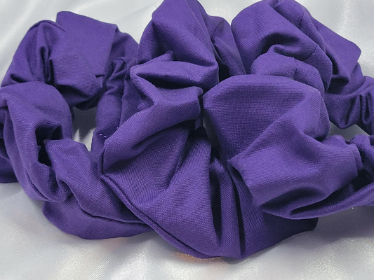 Royal Purple Cotton Scrunchies