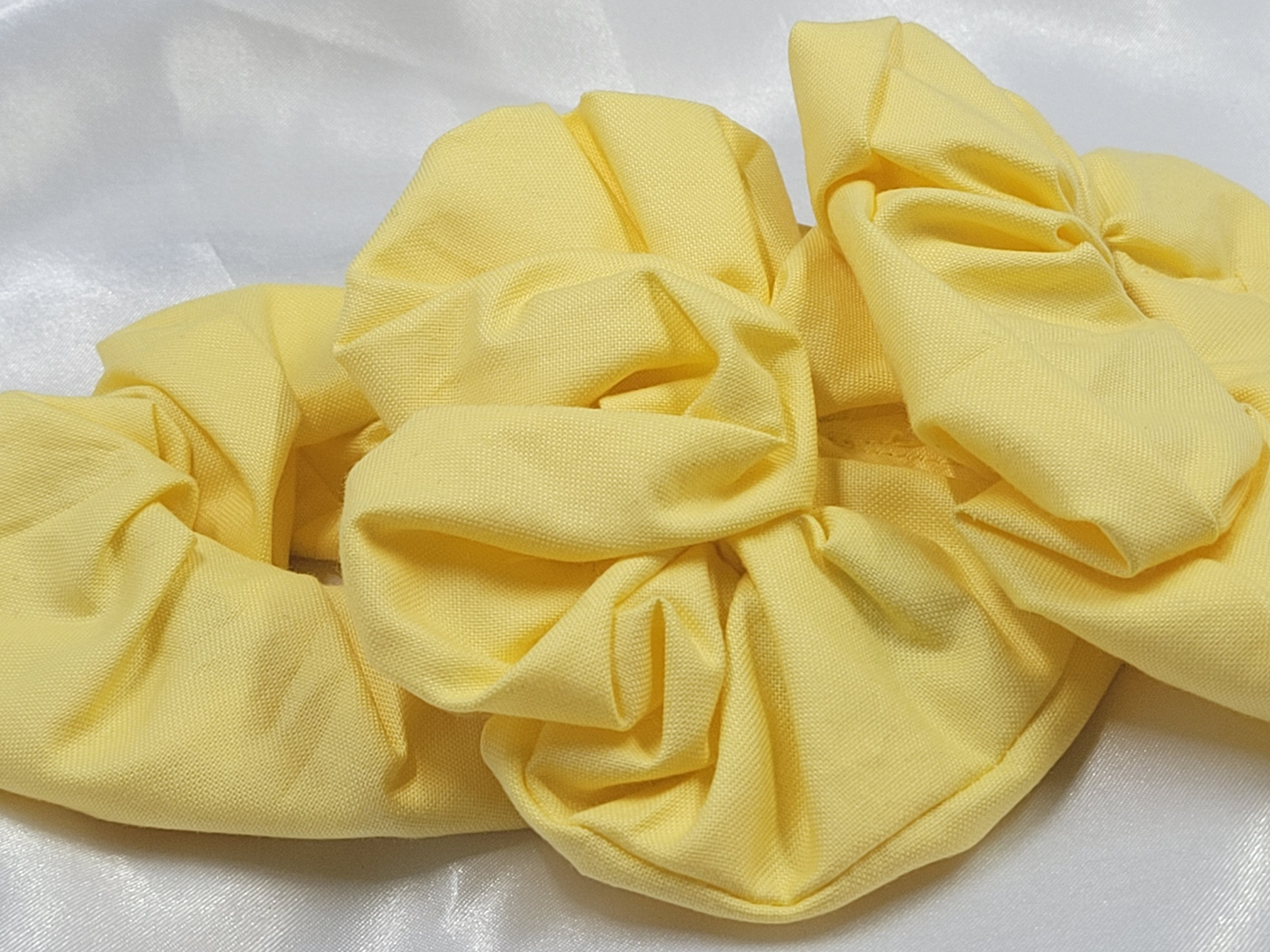 Lemon Chiffon Cotton Scrunchies