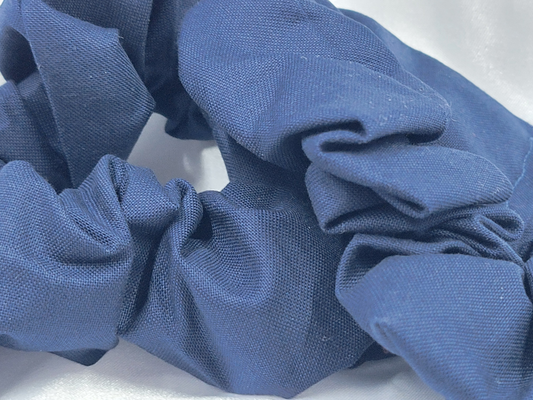 Navy Cotton Scrunchies