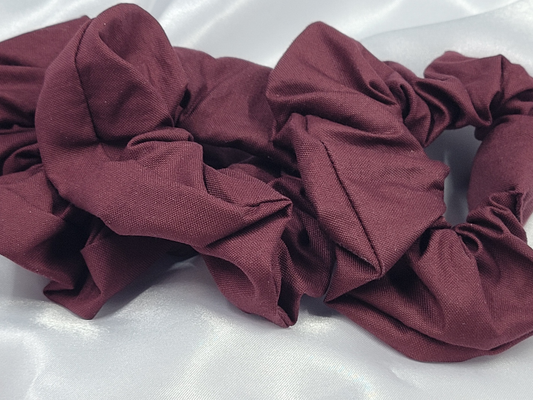Rosewood Cotton Scrunchies