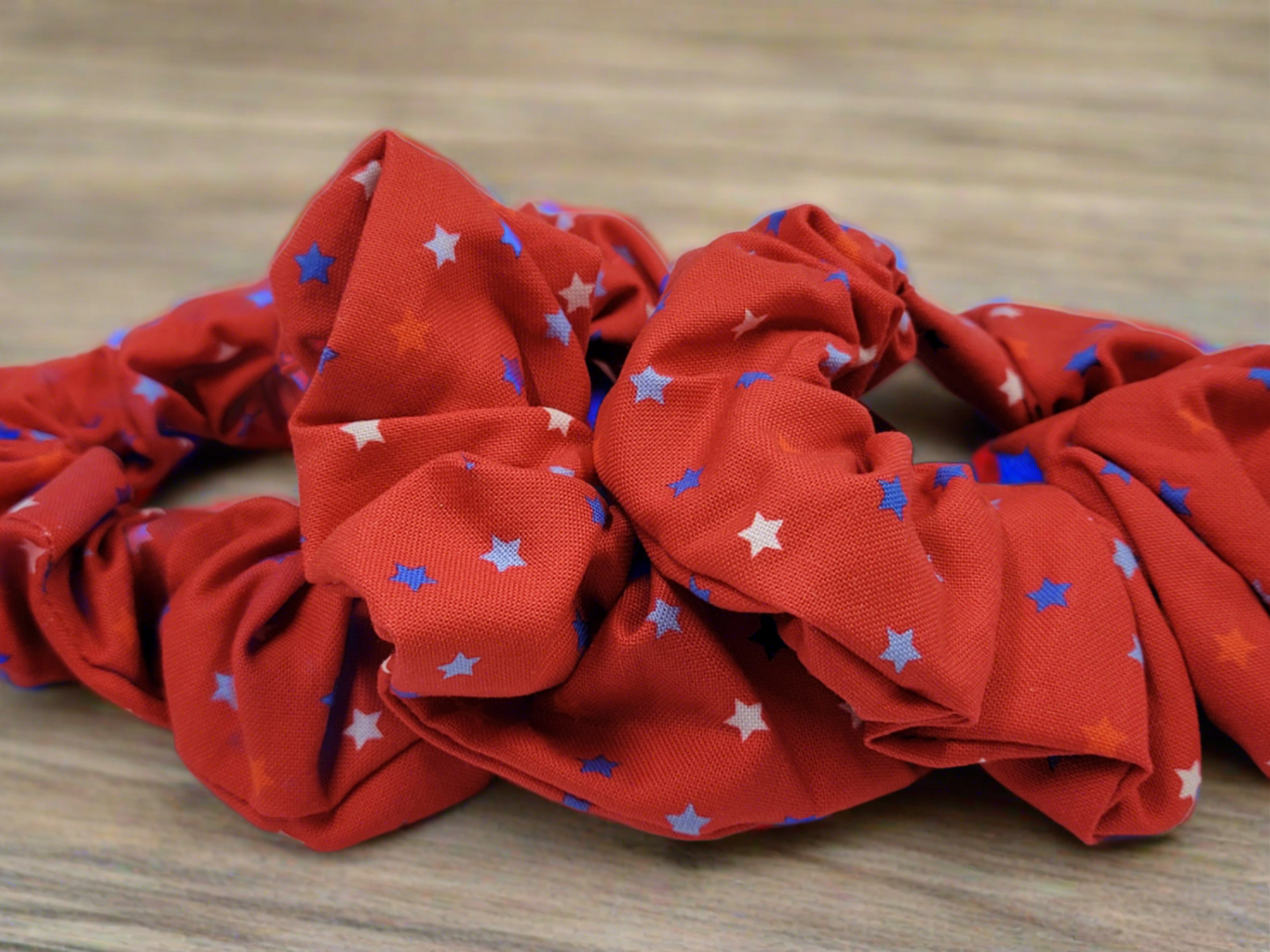 Americana Red Multi Stars Cotton Scrunchies