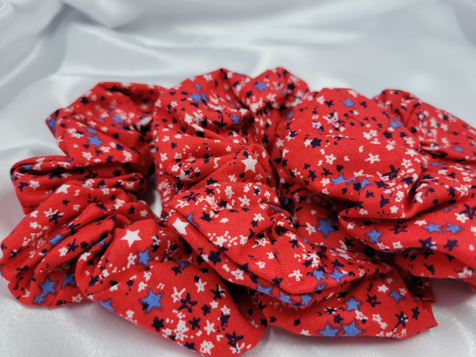Confetti Red Cotton Scrunchies