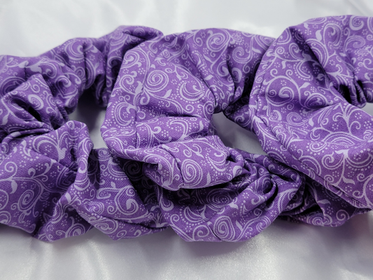 Swirl Amethyst Cotton Scrunchies