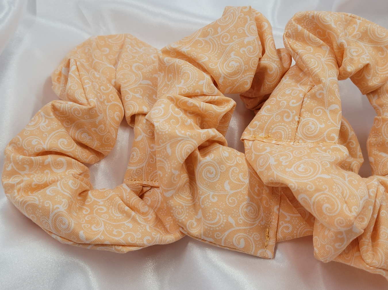 Swirl Apricot Cotton Scrunchies