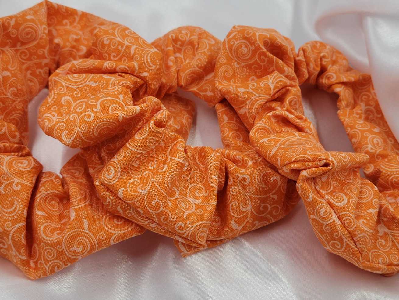 Swirl Orange Cotton Scrunchies