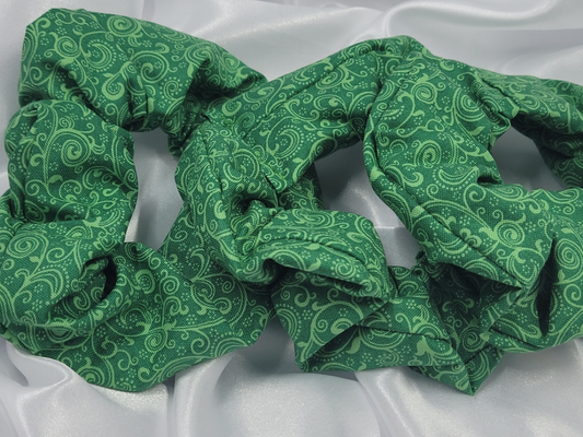 Swirl Emerald Cotton Scrunchies