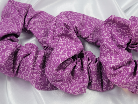 Swirl Viola Cotton Scrunchies