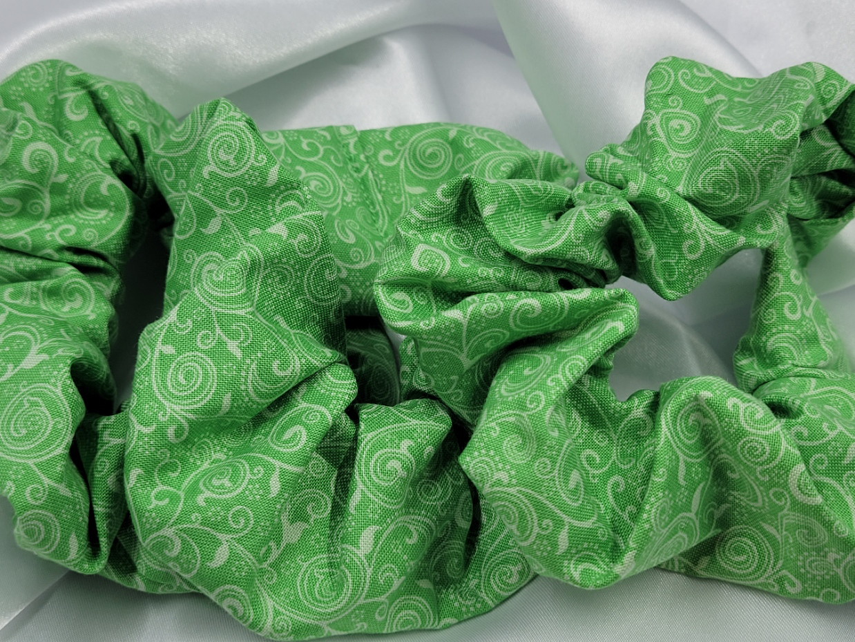 Swirl Peapod Cotton Scrunchies